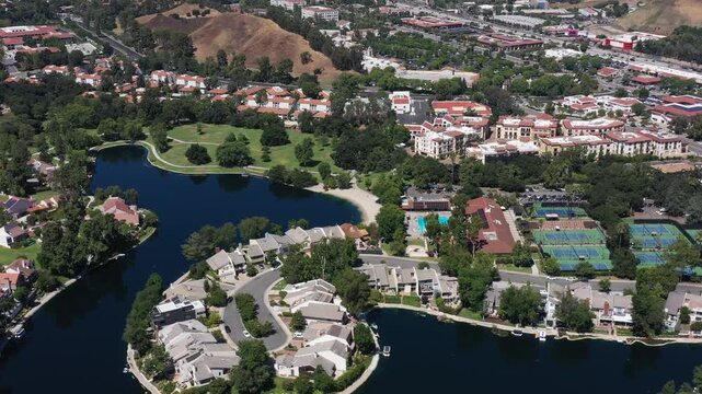 Aerial view of a golf course in Pasadena California