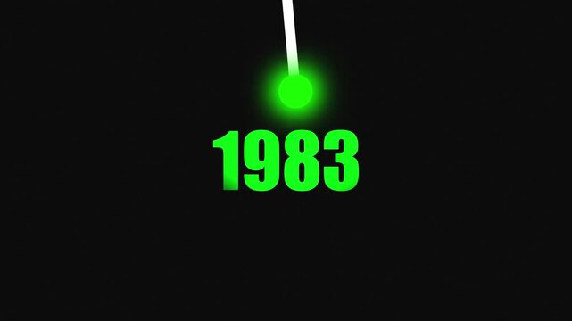 Bright Idea Lighting Up 1983 &ndash; Futuristic New Year Concept Symbolizing Innovation, Hope, Strategy and Forward Thinking Success.4k video black background
