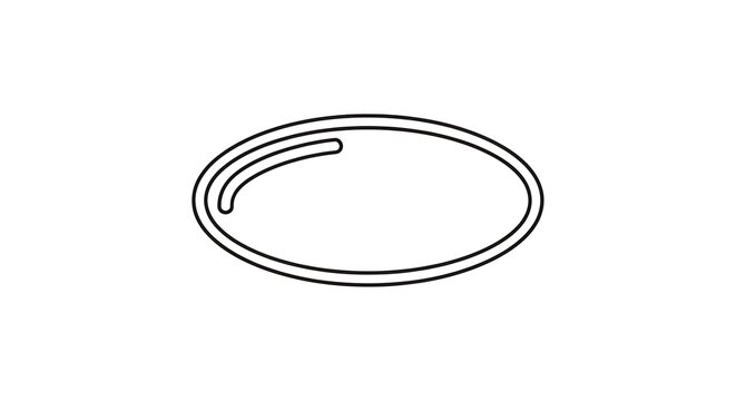 Simple line art icon of a pill or capsule shape on a white background