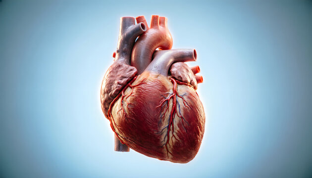 Human heart with pacemaker illustration