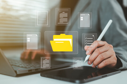 Digital document management system for organizing files, archives and databases, integrated with ERP software to manage business processes and electronic information efficiently.