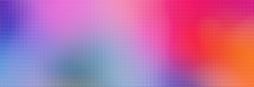 Futuristic technology wallpaper template featuring a colorful neon glowing led screen texture with dense halftone circle grid