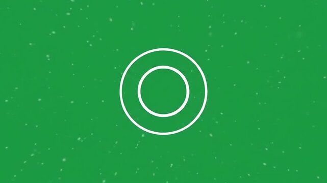 Minimalist two concentric circles design with a clean white stroke on a textured green background