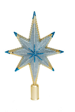Christmas tree star topper isolated on white background