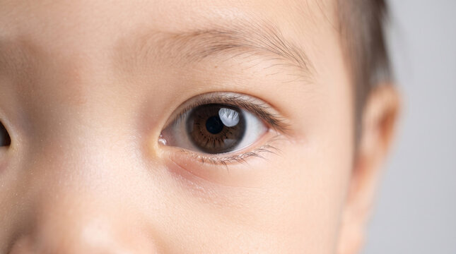 子どもの目のアップと健康的な瞳