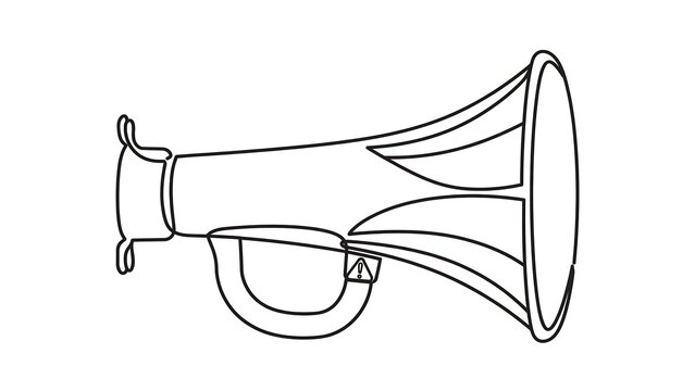 Simple megaphone illustration on white background.