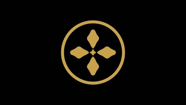 家紋が組み上がるアニメーション 金 オリジナル紋