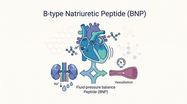 B-type natriuretic peptide bnp function in maintaining fluid pressure balance and vasodilation for cardiovascular health