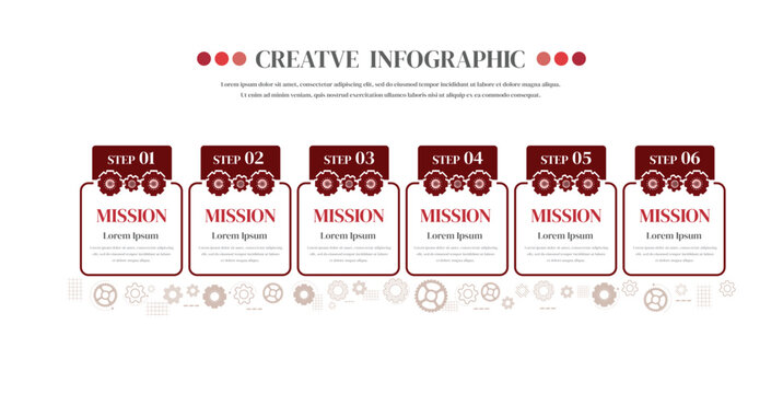 Timeline Presentations 8-Step Gear Infographic Template.
