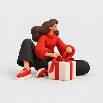 블랙프라이데이 패션 쇼핑과 온라인 구매 라이프스타일 3D 캐릭터 일러스트 Generating AI