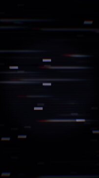 Vertical video: Rising halo at core causing glitch blocks, lines filling dark screen