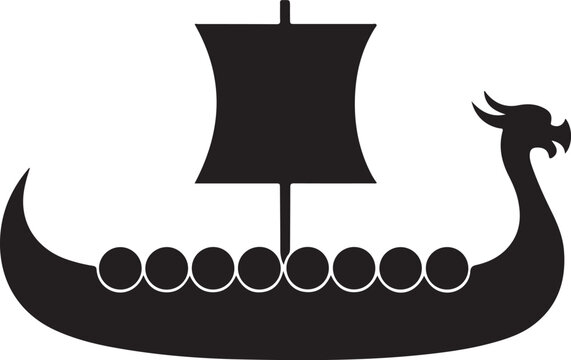 black and white boat illustration