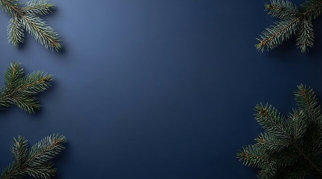 Dark blue background with floral accents and natural botanical elements