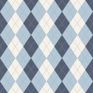 Slate Blue and Gray Argyle Diamond Check Pattern Background, Minimal Classic Geometric Design