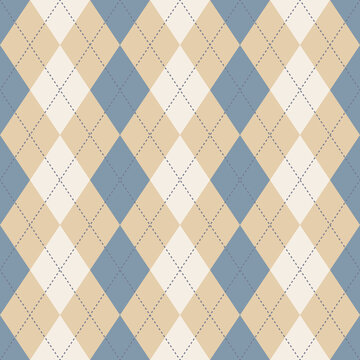 Sky Blue and Butter Yellow Argyle Diamond Check Pattern Background, Soft Pastel Preppy Design