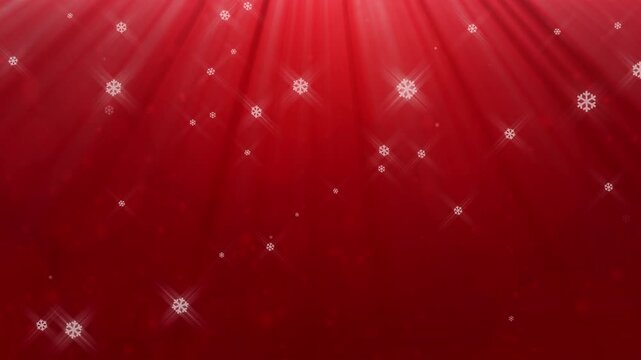Red background overlay with snowflakes bokeh and snowfall for Christmas and holiday