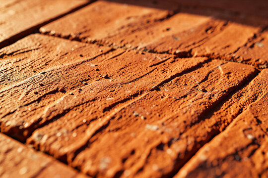 Handmade Unglazed Terracotta Cotto Floor Surface Texture