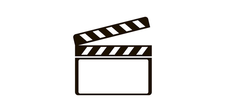 Professional film clapperboard icon for movie production and video media projects.