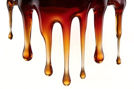 Glossy molten glass drips taper from thick tops to fine points in a deep amber to rich crimson gradient with a soft glow on a pure black background
