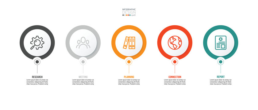 Infographic template business concept with step.