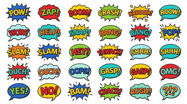 Comic Book Sound Effect Speech Bubbles