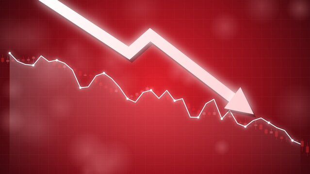 Stock Exchange Downtrend and Economic Recession Concept