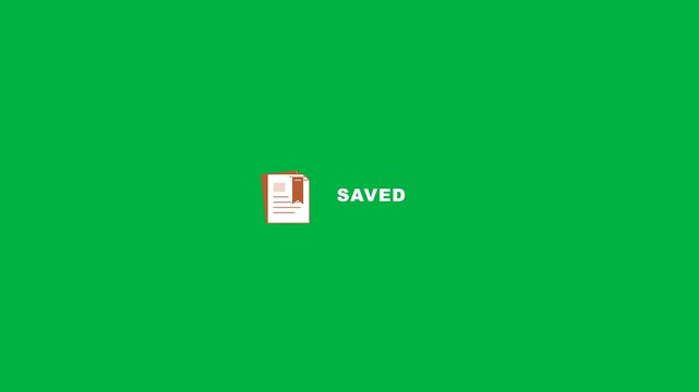 Save icon, document and file on green background for data management, storage and backup. Information, interface and software with business technology, website development and user experience design.
