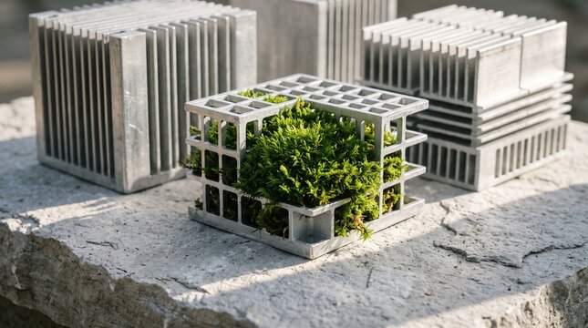 Modular cooling forms protect a living moss habitat