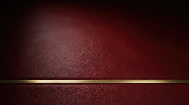 Corporate lunar new year greeting deep red leather with fine gold line, offering elegant and festive background for seasonal business.
