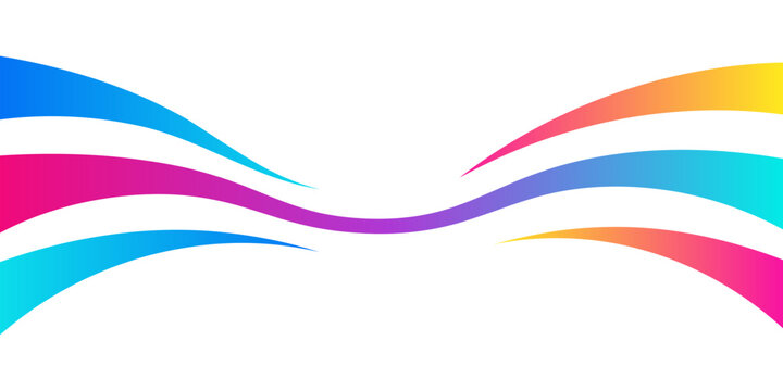 Colorful lines background with abstract curved line and vibrant gradient shapes. Vector illustration