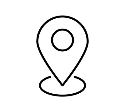 location pin line icon on transparent background