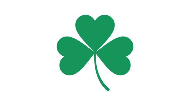 Vibrant green shamrock vector graphic illustration featuring three leaves for saint patricks day celebration