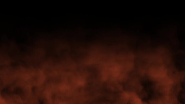 Cinematic dark red smoke rolling upwards on a black background, ideal for motion graphics, visual effects, and video overlays.