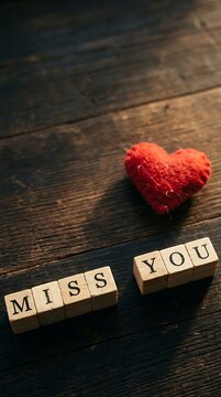 Missing Love Message with Letter Blocks
