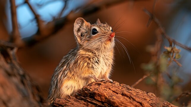 Curious Short-Eared Shrew in Golden Light