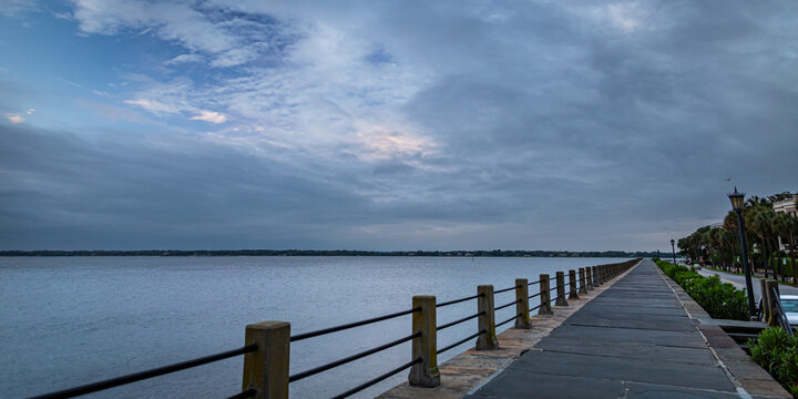 The High Battery over the Cooper River at Charleston South Carolina