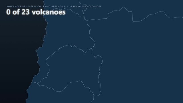 Central Chile and Argentina volcano map: Planchon-Peteroa