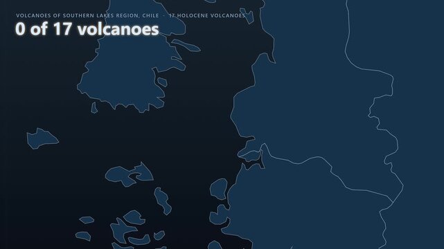 Southern Lakes Region, Chile volcano map: Calbuco