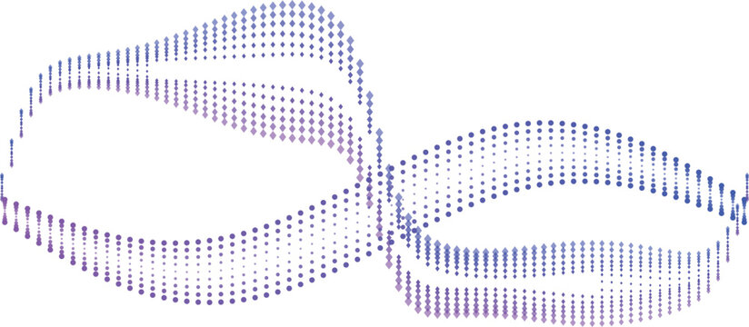 Abstract infinity symbol formed by gradient dots in studio lighting suggesting endless possibilities and digital connection