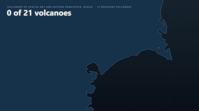 Avacha Bay and Eastern Kamchatka, Russia volcano map: Avachinsky