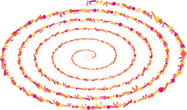 Abstract spiral formed from diverse human figures in warm gradient lighting symbolizing unity and connection