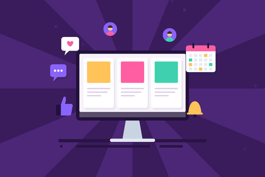Sharing blog and website content on social media platform, driving visitors with likes and comments, digital marketing strategy on smartphone.
