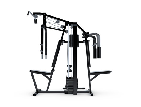 Multi Function Home Gym Front View. 3D Rendering