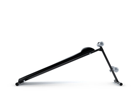 Incline Abdominal Exercise Bench Side View. 3D Rendering