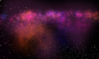 Deep space starfield with colorful nebula clouds © henvryfo