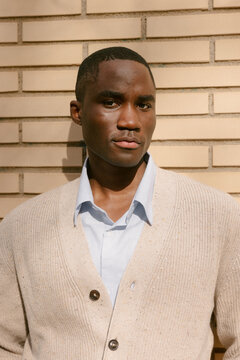 Man in Cream Cardigan