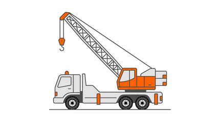 Mobile crane truck illustration for construction and heavy lifting operations. © Queen