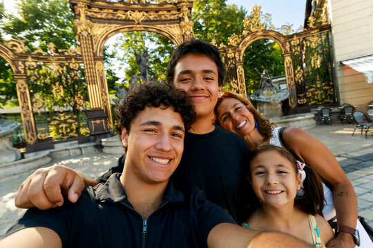 Family Enjoys a Fun Moment in Nancy, France