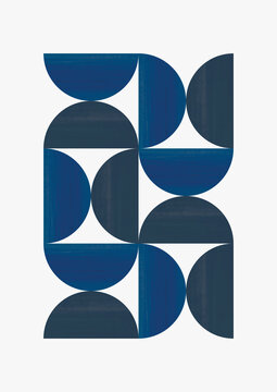 Blue Geometric Arrangement