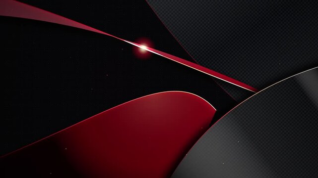 Dark geometric background with glowing red lines and lens flare
